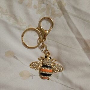 Keychain/Purse Charm Featuring a Bee Accent